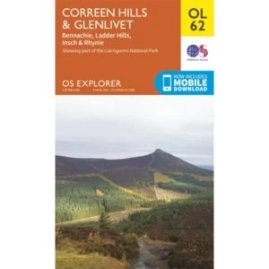 Correen Hills & Glenlivet, Bennachie & Ladder Hills, Insch & Rhynie by Ordnance Survey (Sheet map, folded, 2015)