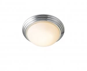 Wickes Marcello Brushed Chrome Flush Bathroom Ceiling Light - 11W
