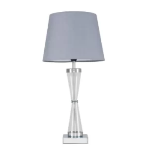 Bishop Chrome Table Lamp with Grey Aspen Shade