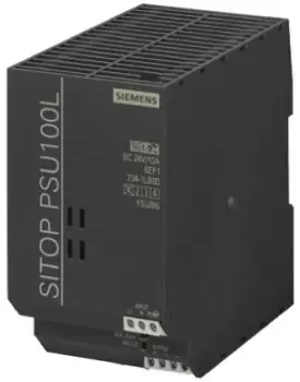 Siemens SITOP PSU100L Switch Mode DIN Rail Power Supply 93 132V ac Input, 24V dc Output, 10A 240W