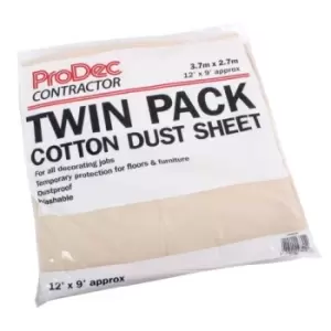 ProDec Contractor Twin Pack 12' X 9' Contractor Cotton Twill Dust She- you get 5