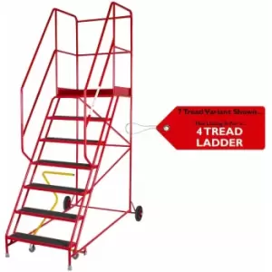 4 Tread heavy duty Mobile Warehouse Stairs Anti Slip Steps 1.9m Safety Ladder