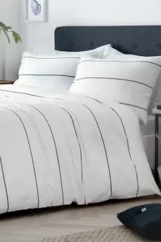 Salcombe' 100% Natural Cotton Duvet Cover Set With Piped Edges