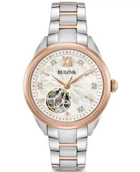 Bulova Classic Mother of Pearl Diamond Dial Stainless Steel Womens Watch 98P170 98P170
