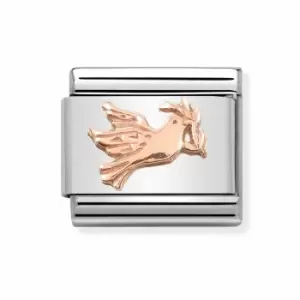 Nomination Classic Rose Gold Dove with Olive Branch Charm