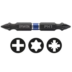 IRWIN Impact Double-Ended Screwdriver Bits Phillips PH1 60mm (Pack 2)
