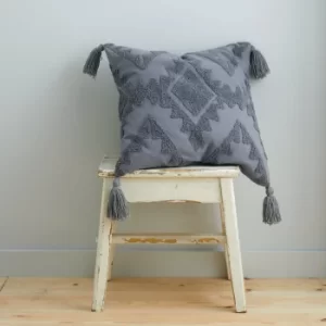 Pineapple Elephant Imani Tufted Cotton Cushion Charcoal