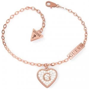 Guess GShine Rose Gold PVP Crystal Charm Bracelet UBB79064 Jewellery