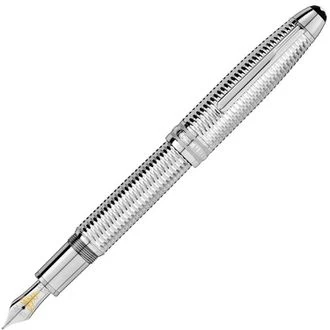 Mont Blanc - Meisterstuck Geometry Solitaire Legrand Fountain Pen - Fountain Pens - Silver