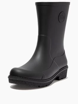 FitFlop Wonderwelly Short Wellington Boots - Black, Size 6, Women