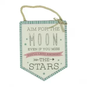 Love Life Aim For The Moon Pendant Plaque