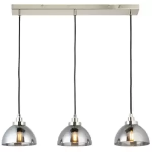 Endon Caspa Bar Pendant Ceiling Lamp, Bright Nickel Plate, Mirrored Glass