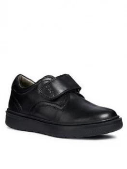 Geox Boys Riddock Strap School Shoe - Black, Size 8.5 Younger