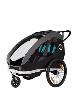 Hamax Traveller Twin Child Bike Trailer - Petrol Black / Grey