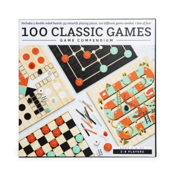 100 Classic Board Games Compendium - New And In Stock - Christmas Stocking Fillers And Gifts - Childrens Toys