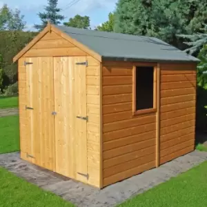 Shire - Warwick Double Doors Tongue and Groove Garden Shed Workshop Approx 8 x 6 Feet