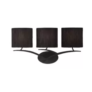 Eve Wall Lamp Switched 3 Light E27, Anthracite With Black Oval Shades