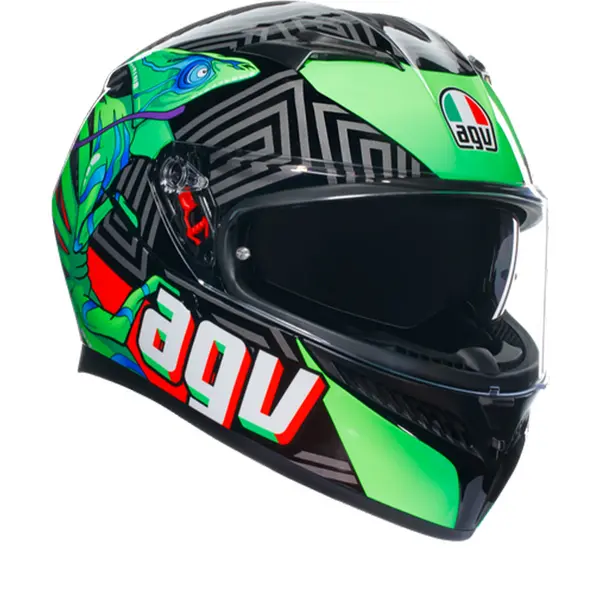 AGV K3 E2206 MPLK Kamaleon Black Red Green 013 Full Face Helmet Size L