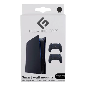 Floating Grip Wall Mounts For Playstation 5 - Black Bundle