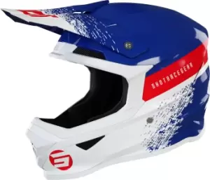 Shot Furious Roll Kids Motocross Helmet, white-red-blue Size M white-red-blue, Size M