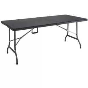 Folding Table Black Poly Rattan Design 6ft