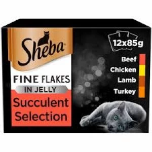 Sheba Fine Flakes Succulent Collection in Jelly Cat Food 12 x 85g