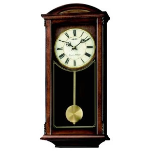 Seiko Westminster/Whittington Dual Chime Wall Clock with Pendulum - Brown