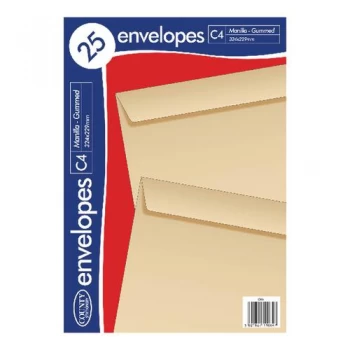 County Stationery C4 Manilla Gummed Envelopes Pack of 500 C506