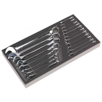 Siegen S01123 Tool Tray with Combination Spanner Set 19pc - Metric