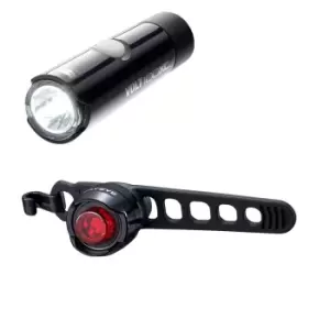Cateye Volt 100 XC USB Rechargeable Front Light and Orb Rechargeable rear light set