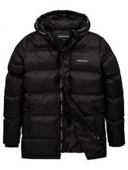 Good For Nothing Boys Murran Long Line Padded Jacket - Black, Size Age: 8-10 Years