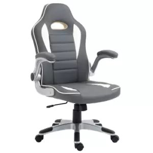 Vinsetto Height Adjustable Office Chair With Tilt Function Pu Faux Leather Grey