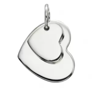 Beginnings Sterling Silver Double Heart Tag Pendant P4176