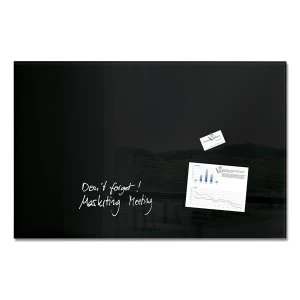 Sigel Artverum High Quality Tempered Glass Magnetic Board with Fixings 1000x650mm Black