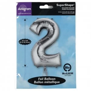 Partymor Shape 2 Foil Balloon - Silver