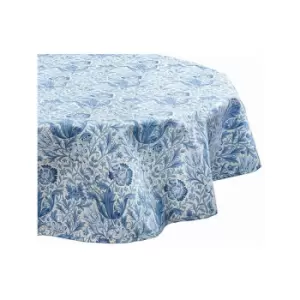 William Morris Blue Compton 132cm Circular Fabric Tablecloth
