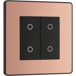 BG Evolve Polished (Black Ins) 200W Double Touch Dimmer Switch, 2-Way Master in Copper Steel
