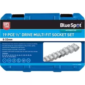 19 Piece Multi Fit 1/2" Drive Socket Set (8-32MM)