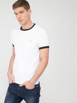 Farah Groves Ringer T-Shirt - White, Size 2XL, Men