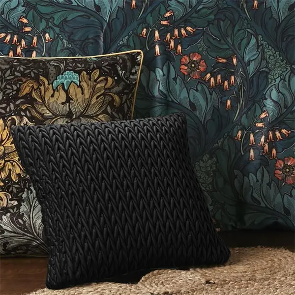 Laurence Llewelyn-Bowen Amory Ruched Velvet Filled Cushion Cushions 43 x 43cm Green 84599615001