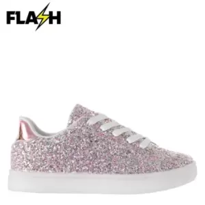 Fabric Flash Childrens Trainers - Silver