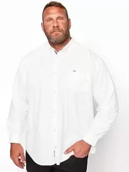 BadRhino Essential Long Sleeve Poplin Shirt - White, Size 1Xl, Men