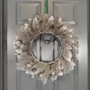 50cm Premier Snow Tipped Silver Christmas Glitter Door Wreath Decoration