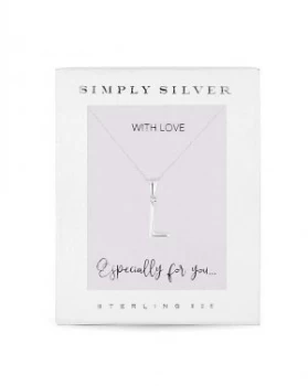 Simply Silver Alphabet Necklace Letter L