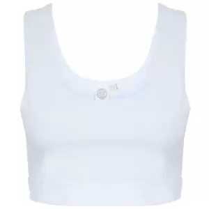 Skinni Fit Womens/Ladies Fashion Sleeveless Crop Top (L) (White/White)