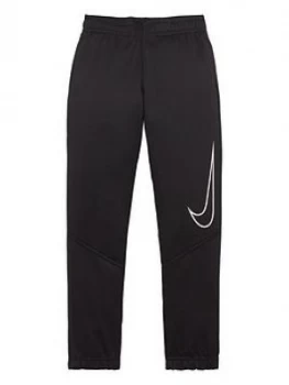 Nike Boys Therma Graphic Tapered Pant - Black/White, Size L