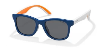 Polaroid Junior PLD8001/S Sunglasses Blue / Orange / White T20 Polariserade 45mm