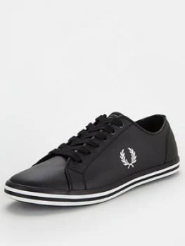 Fred Perry Kingston Leather Trainers - Black, Size 12, Men