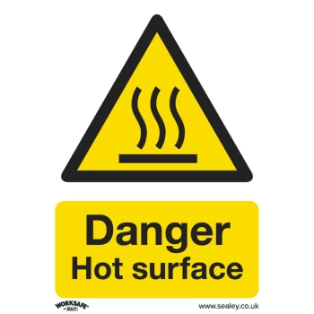 Safety Sign - Danger Hot Surface - Self-Adhesive Vinyl