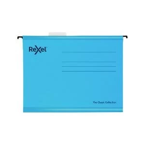 Rexel Classic Suspension Files Foolscap Blue Pack of 25 2115590